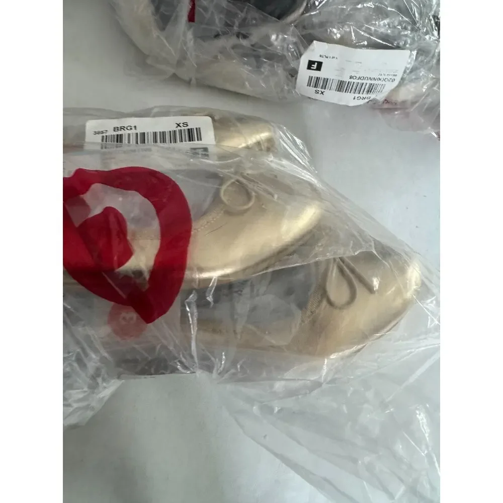 Cat & Jack Kids' Diana Slip-on Ballet Flats Gold 3 Memory Foam Closed Round Toe